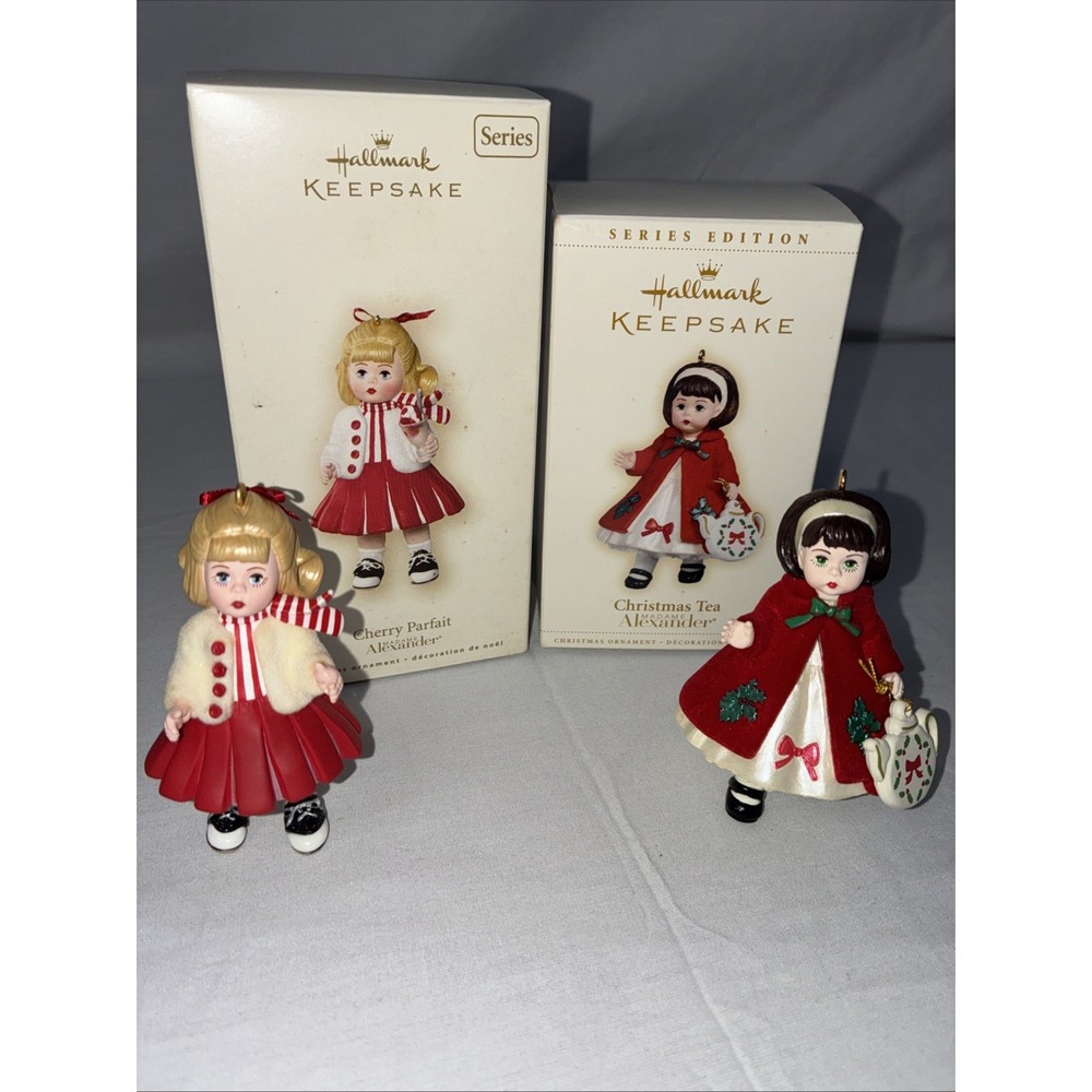 Hallmark Keepsake Madame Alexander Ornaments Christmas Tea Cherry Parfait 2pc